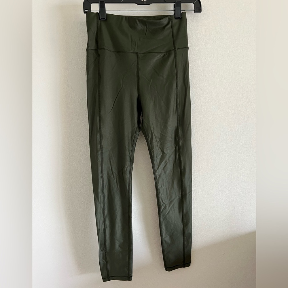 Sweaty Betty high shine Olive Green High-Waisted Leggings